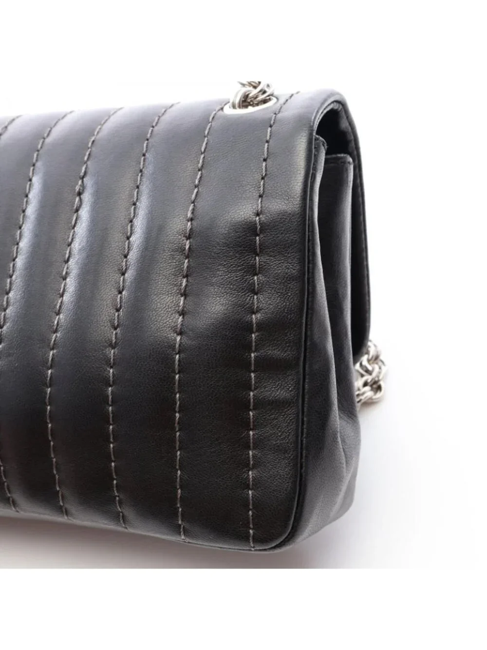 Chanel Shoulder Bag Mademoiselle Black Lambskin East Waist Chain